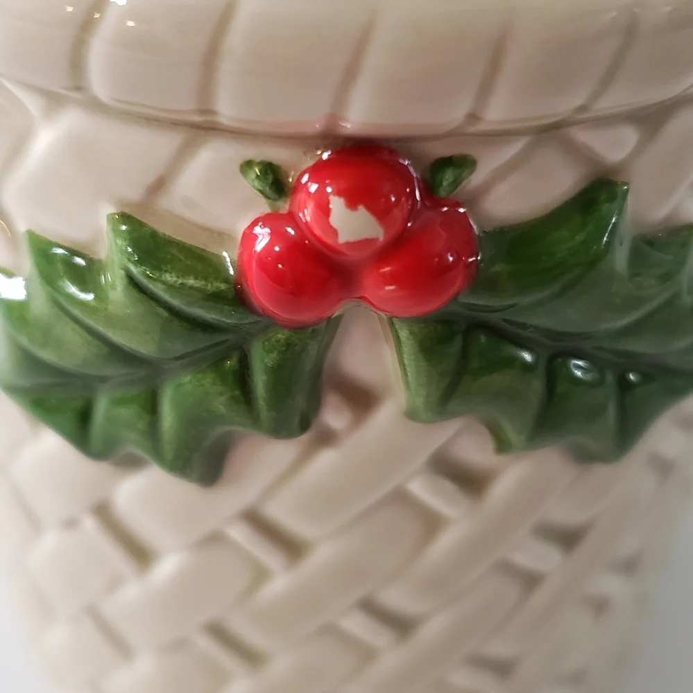 Otagiri Holly Berry Jam Jelly Jar Vintage